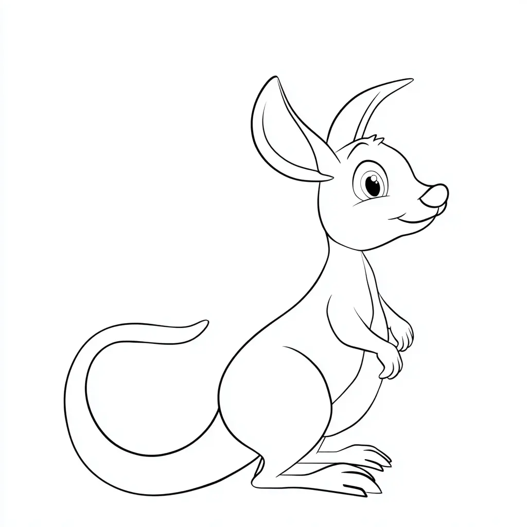 Dibujo de cangurito de perfil para colorear Dibujo de cangurito de perfil para colorear