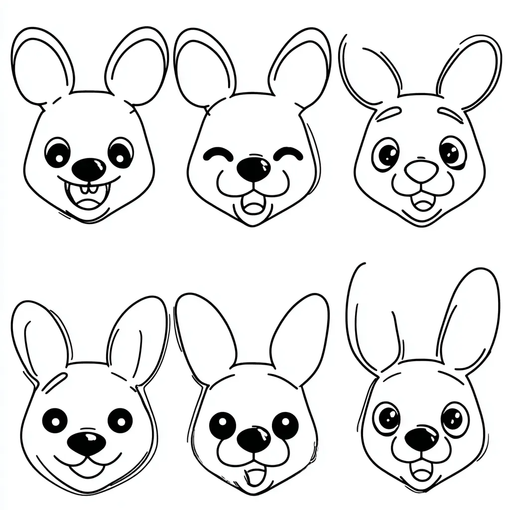 Dibujo de emociones alegres de canguro para colorear Dibujo de emociones alegres de canguro para colorear