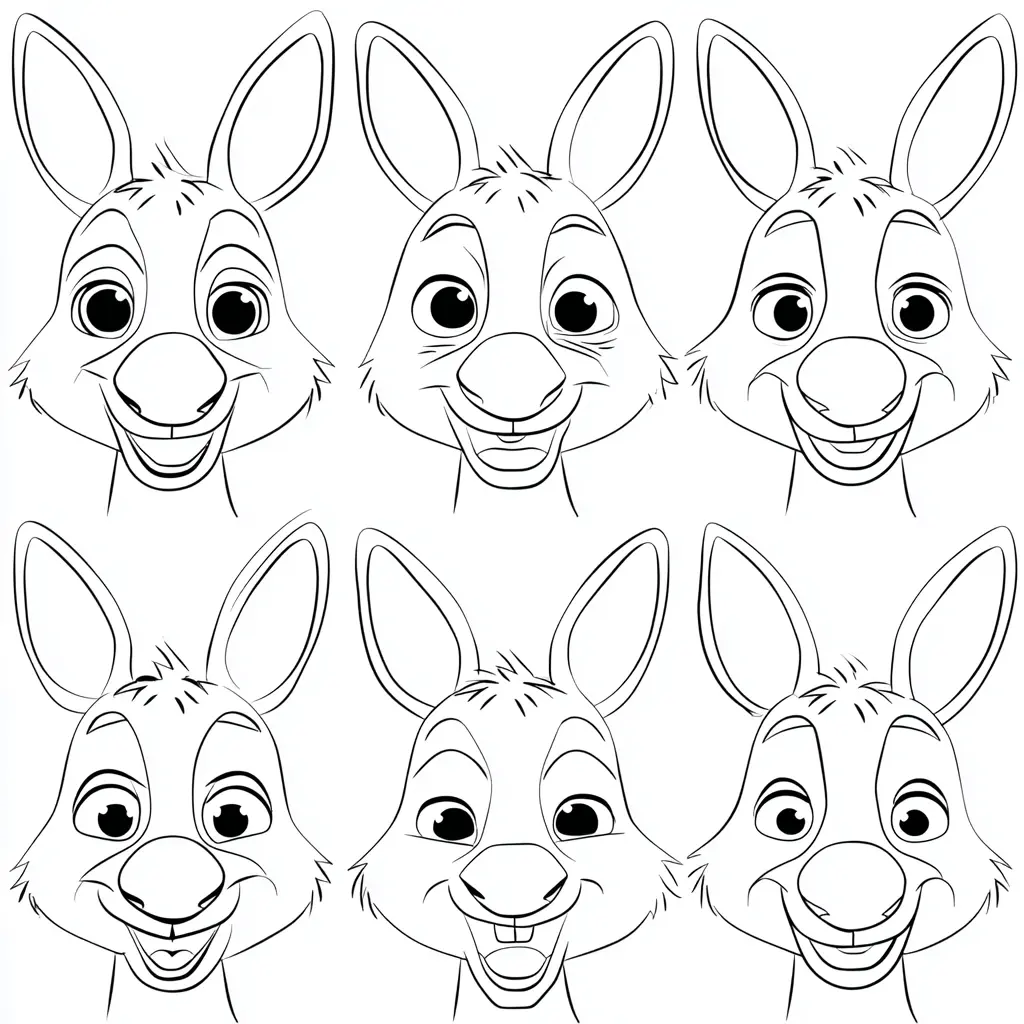 Dibujo de caras de canguro para colorear Dibujo de caras de canguro para colorear