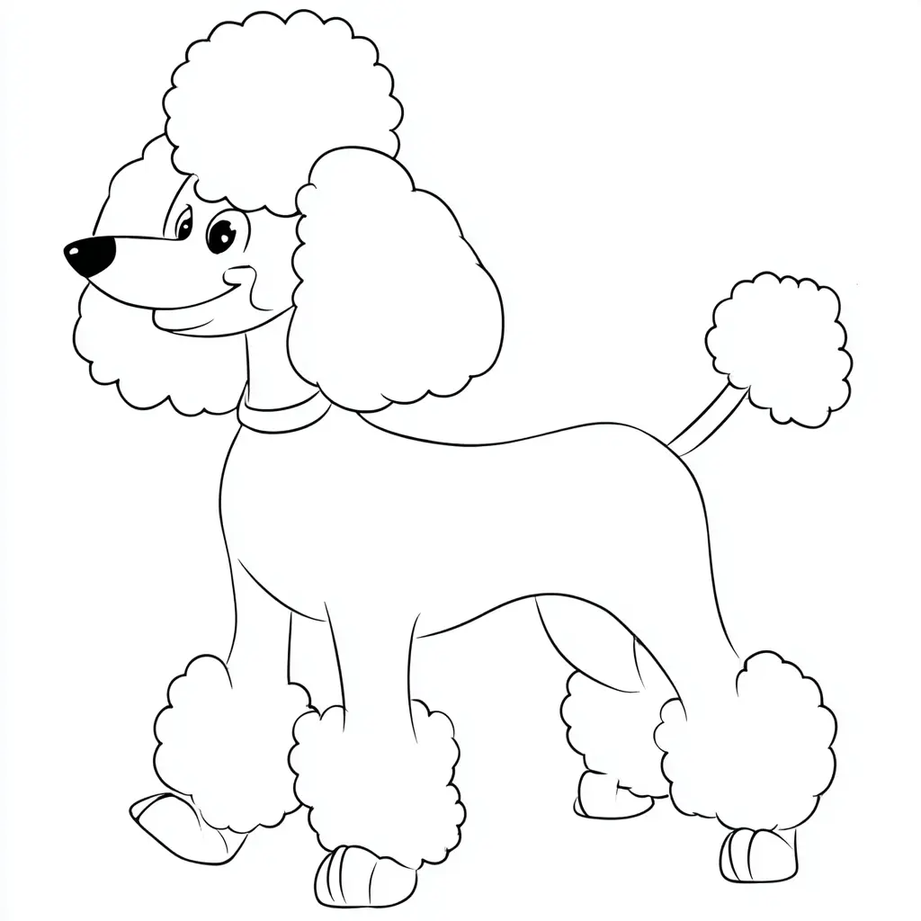 Dibujo de perrito caniche simple para colorear Dibujo de perrito caniche simple para colorear