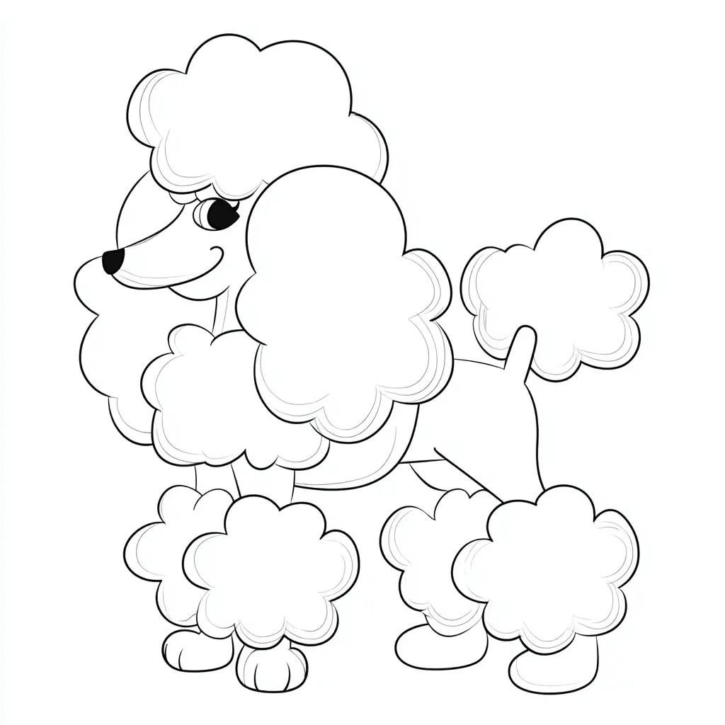 Dibujo de figura de caniche nube para colorear Dibujo de figura de caniche nube para colorear
