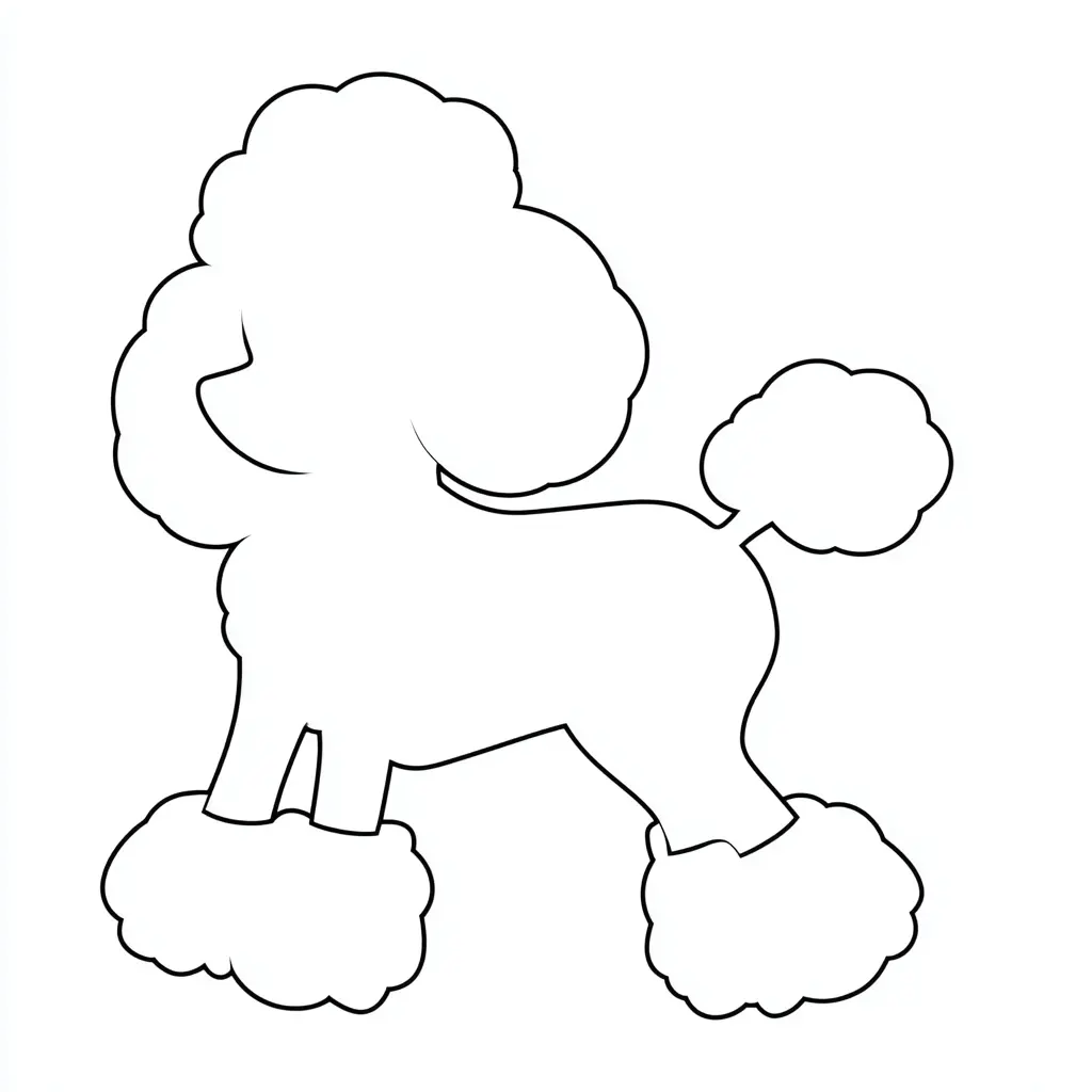 Dibujo de contorno de caniche para colorear Dibujo de contorno de caniche para colorear