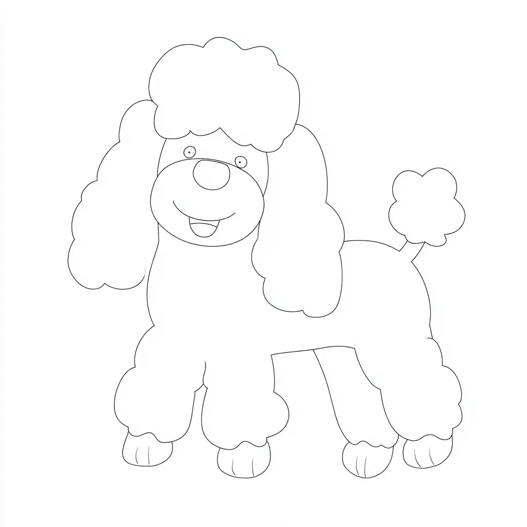 Dibujo de forma de caniche risueño para colorear Dibujo de forma de caniche risueño para colorear