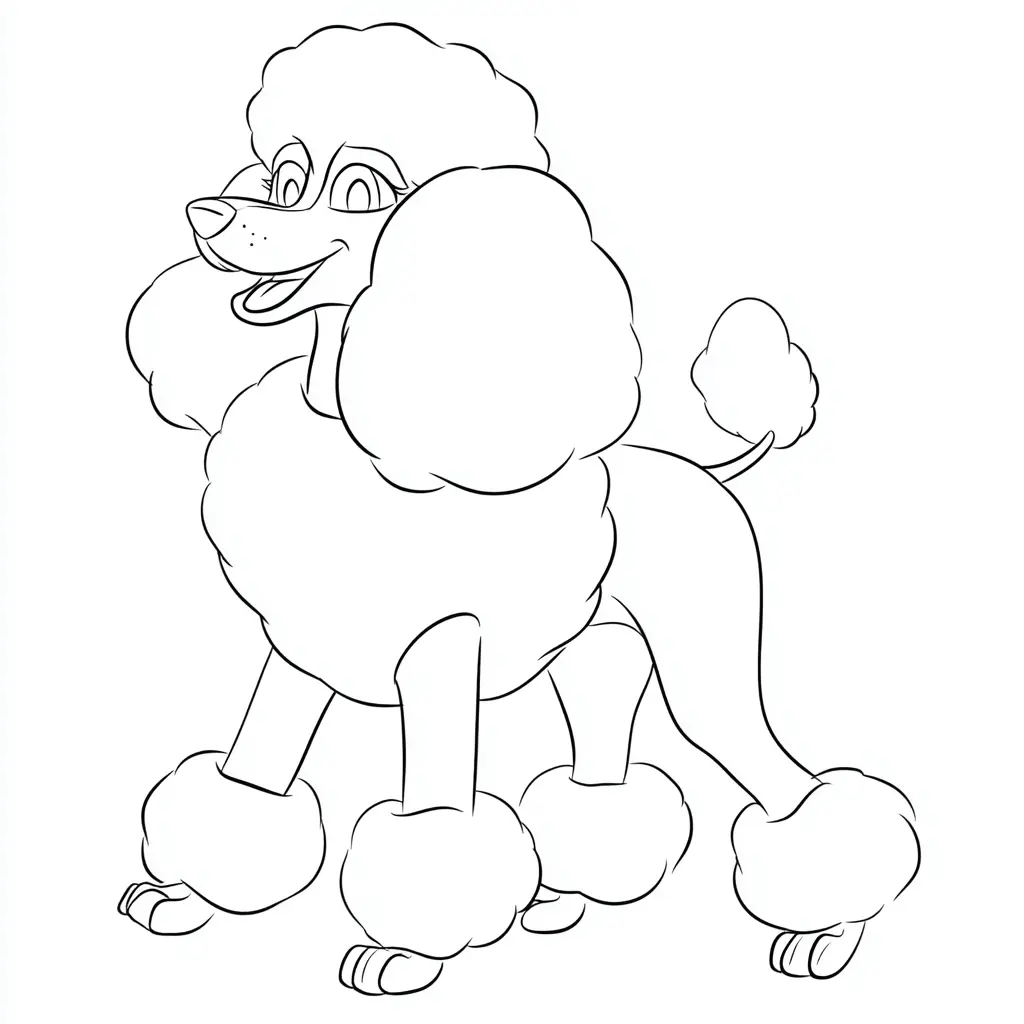 Dibujo de caniche estilizado para colorear Dibujo de caniche estilizado para colorear