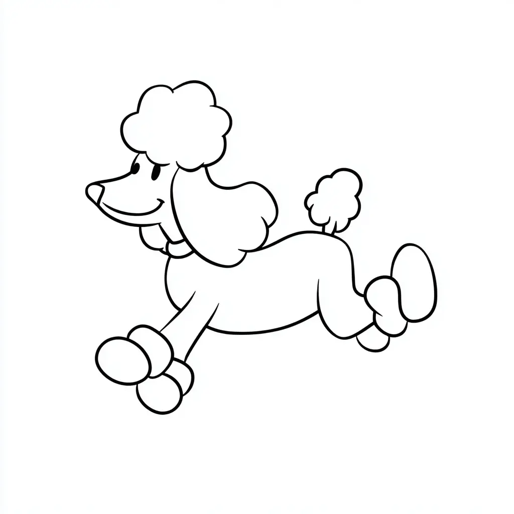 Dibujo de boceto de caniche corriendo para colorear Dibujo de boceto de caniche corriendo para colorear