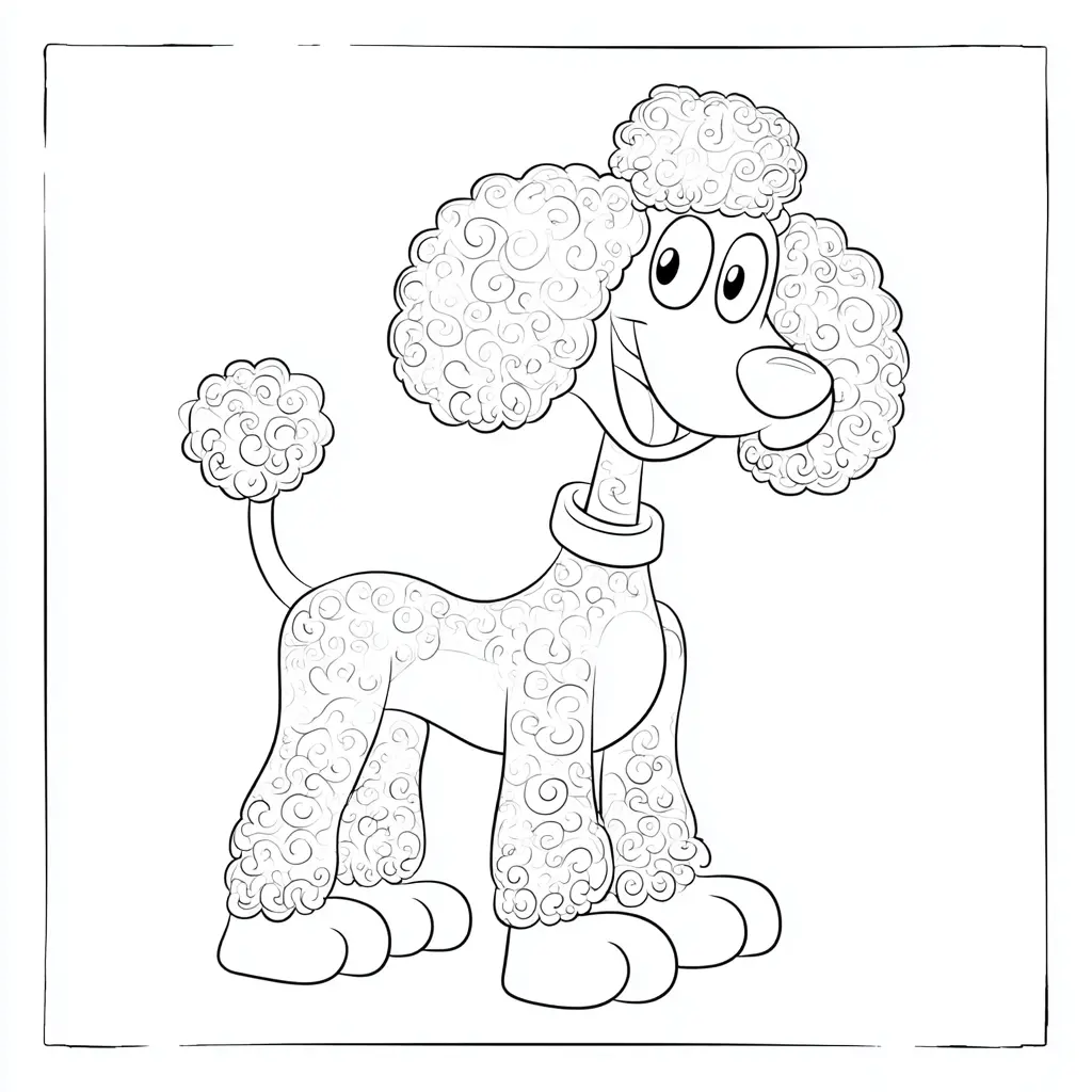 Dibujo de caniche cartoon zentangle para colorear Dibujo de caniche cartoon zentangle para colorear