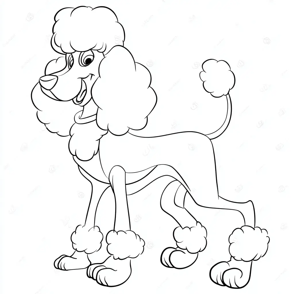 Dibujo de caniche de película para colorear Dibujo de caniche de película para colorear