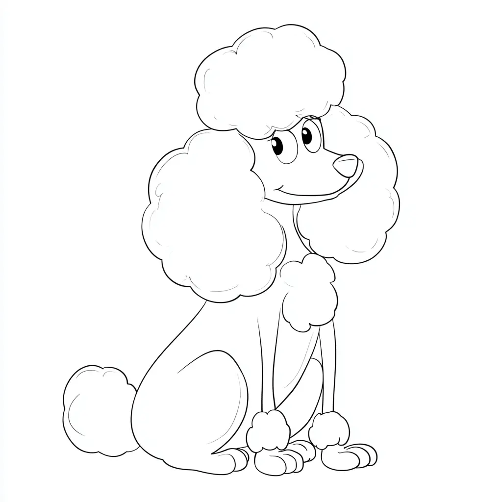 Dibujo de caniche arte lineal para colorear Dibujo de caniche arte lineal para colorear