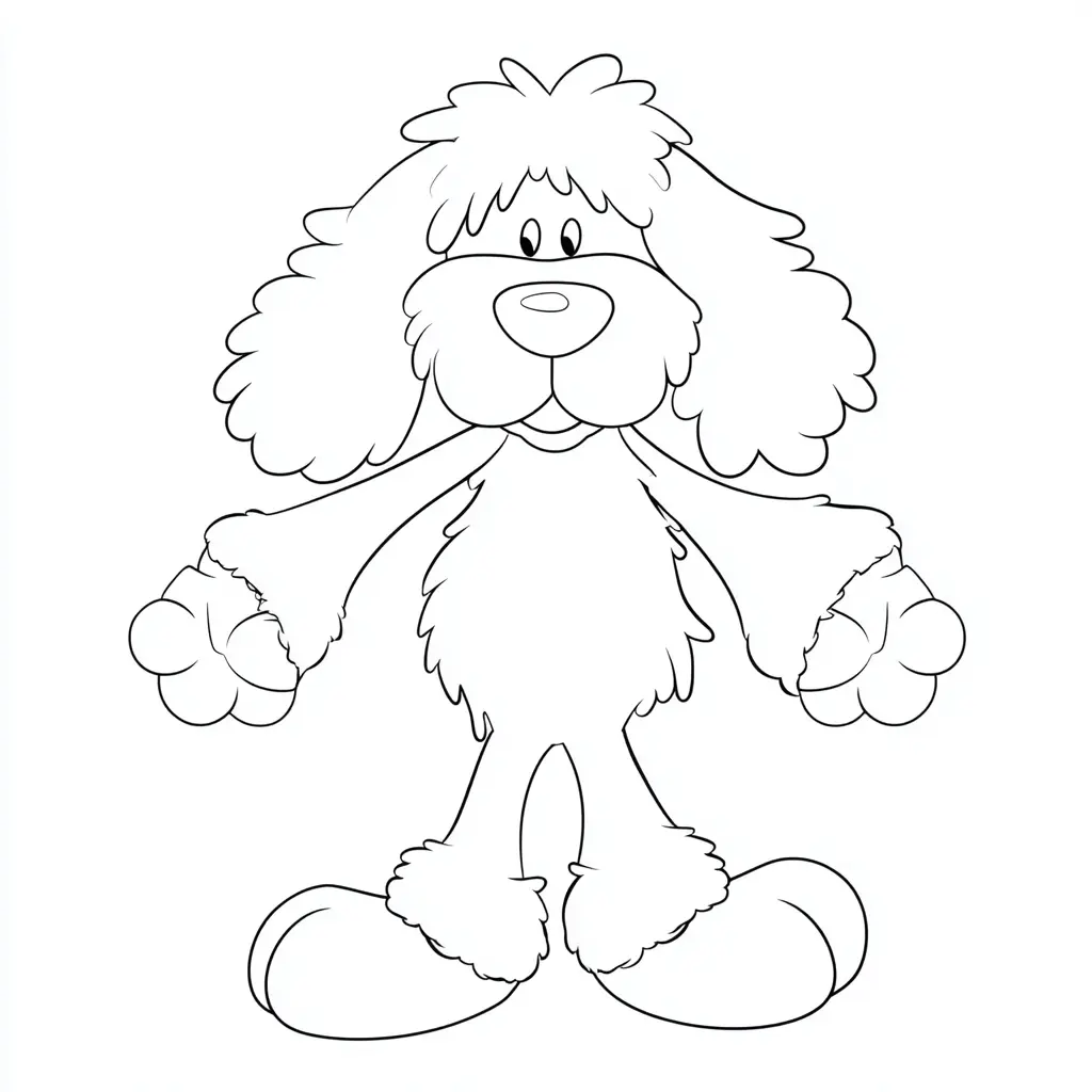 Dibujo de caniche cómico para colorear Dibujo de caniche cómico para colorear