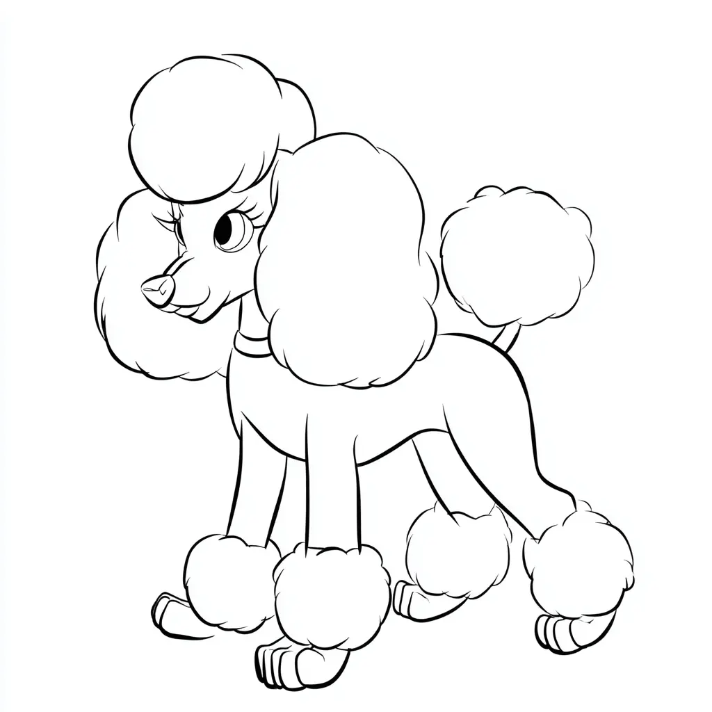 Dibujo de caniche de formas estilizadas para colorear Dibujo de caniche de formas estilizadas para colorear
