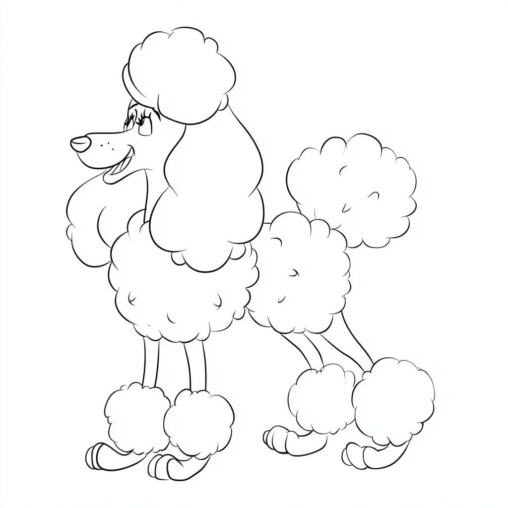 Dibujo de caniche estilo vintage para colorear Dibujo de caniche estilo vintage para colorear