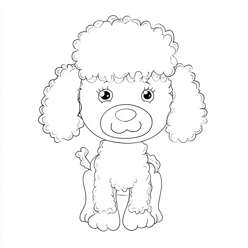 Dibujo de caniche simple para colorear Dibujo de caniche simple para colorear