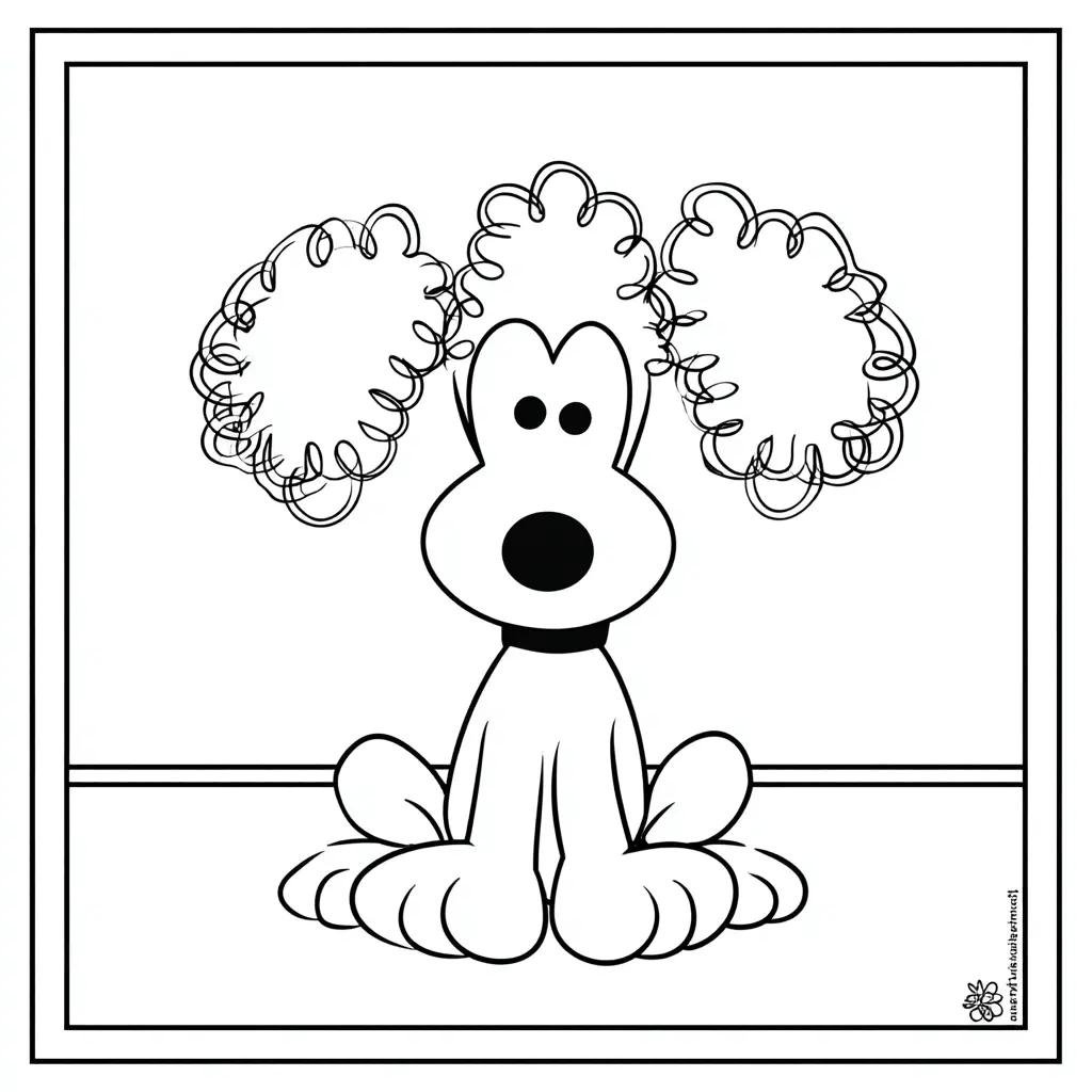 Dibujo de caniche de dibujos animados para colorear Dibujo de caniche de dibujos animados para colorear