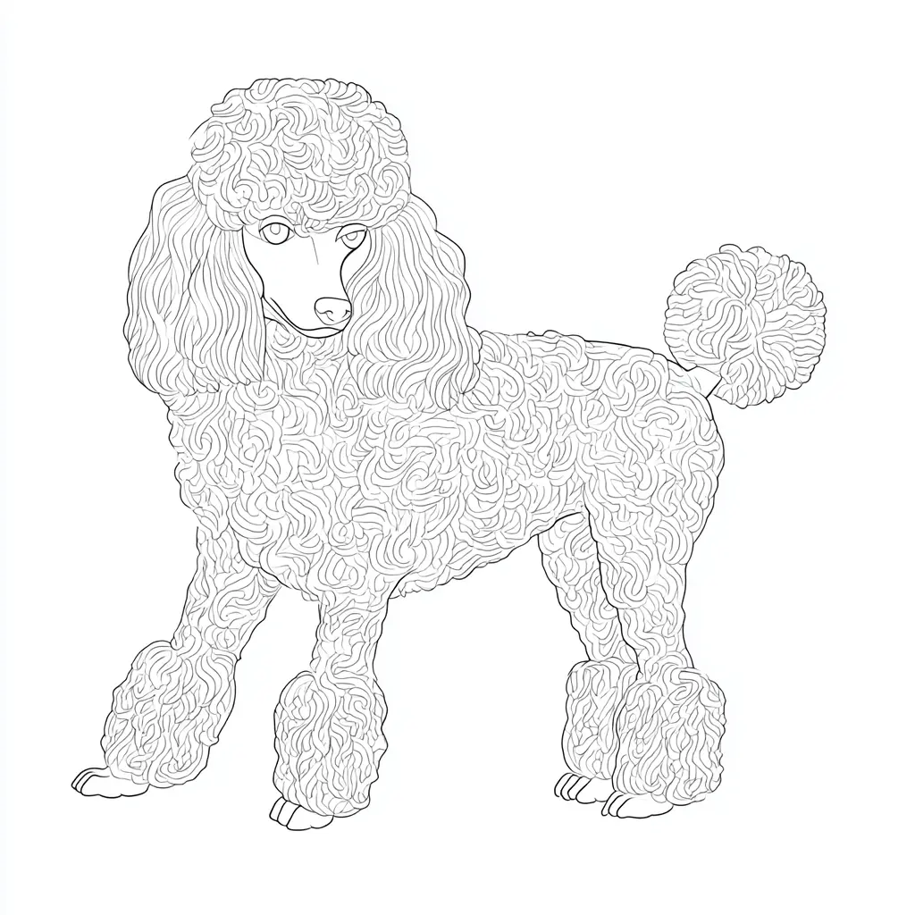 Dibujo de caniche zentangle para colorear Dibujo de caniche zentangle para colorear