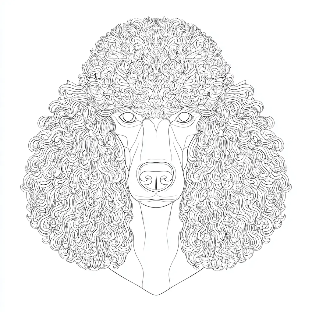 Dibujo de cabeza de caniche zentangle para colorear Dibujo de cabeza de caniche zentangle para colorear