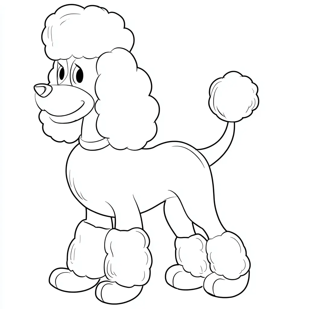 Dibujo de caniche de peluche para colorear Dibujo de caniche de peluche para colorear