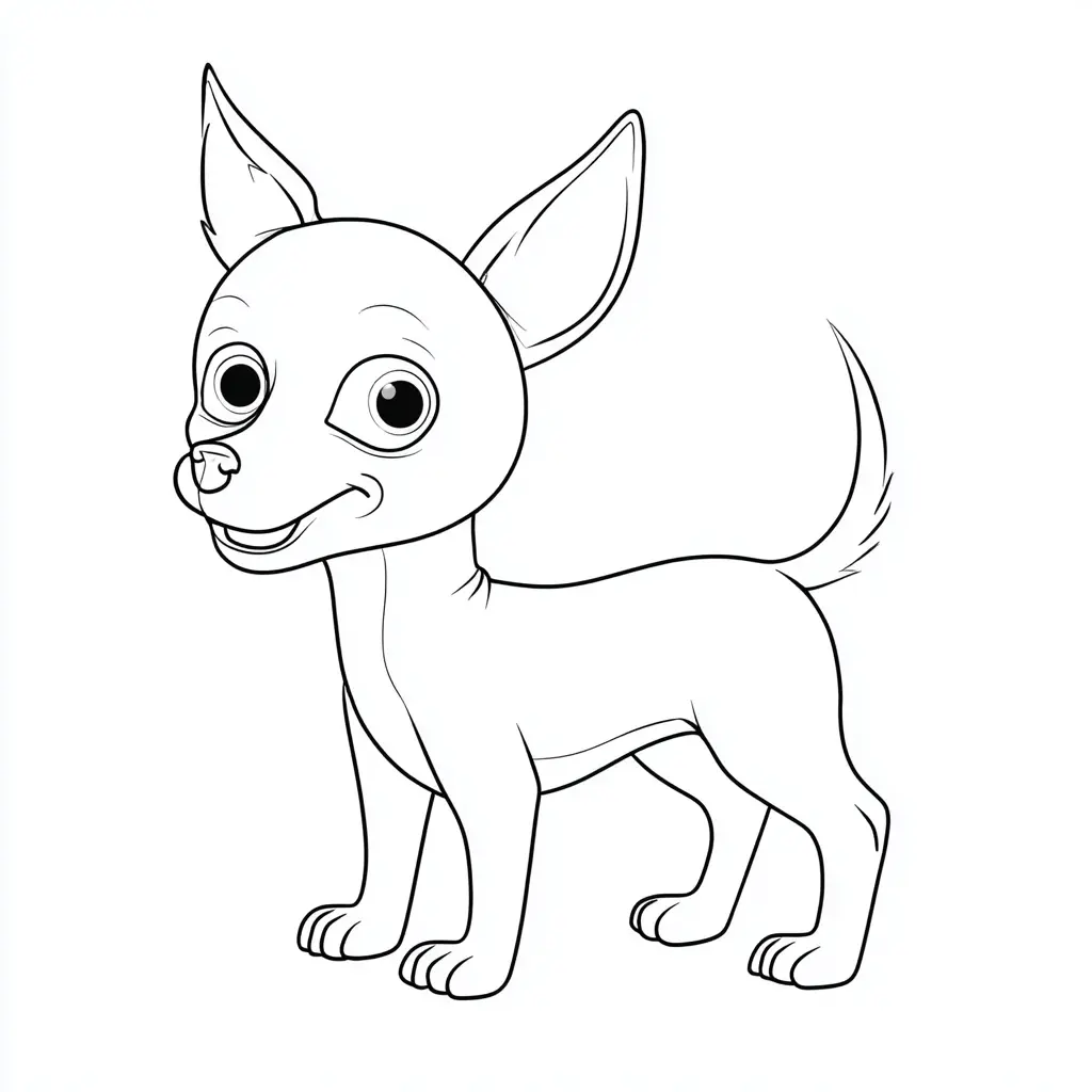 Dibujo de chihuahua ilustración infantil para colorear Dibujo de chihuahua ilustración infantil para colorear