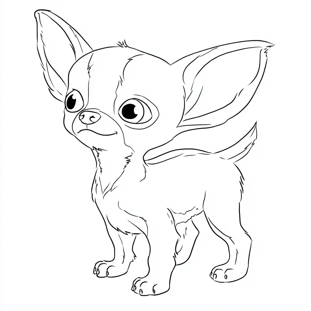 Dibujo de chihuahua de orejas grandes para colorear Dibujo de chihuahua de orejas grandes para colorear
