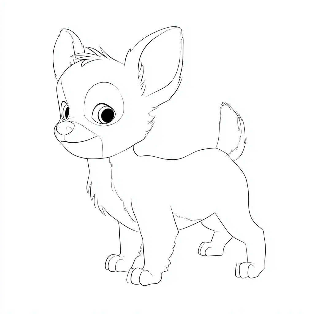 Dibujo de chihuahua de líneas finas para colorear Dibujo de chihuahua de líneas finas para colorear