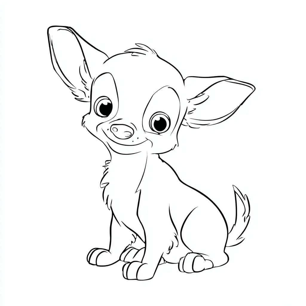 Dibujo de chihuahua tierno para colorear Dibujo de chihuahua tierno para colorear