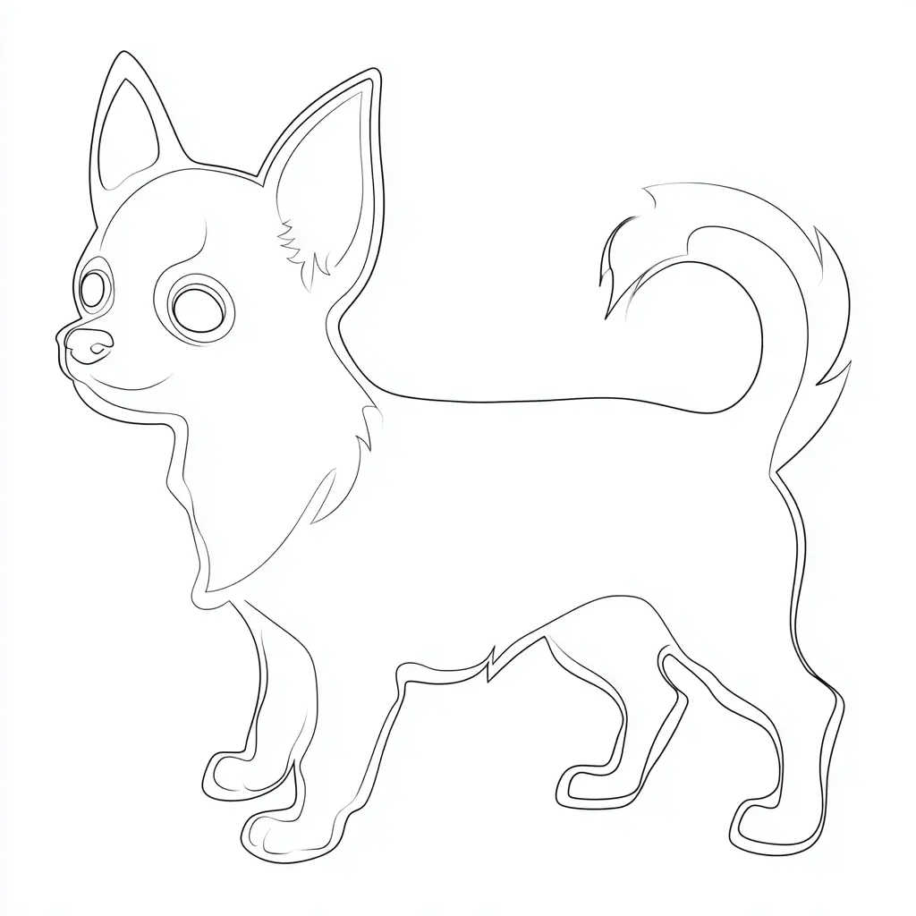 Dibujo de contorno de chihuahua para colorear Dibujo de contorno de chihuahua para colorear