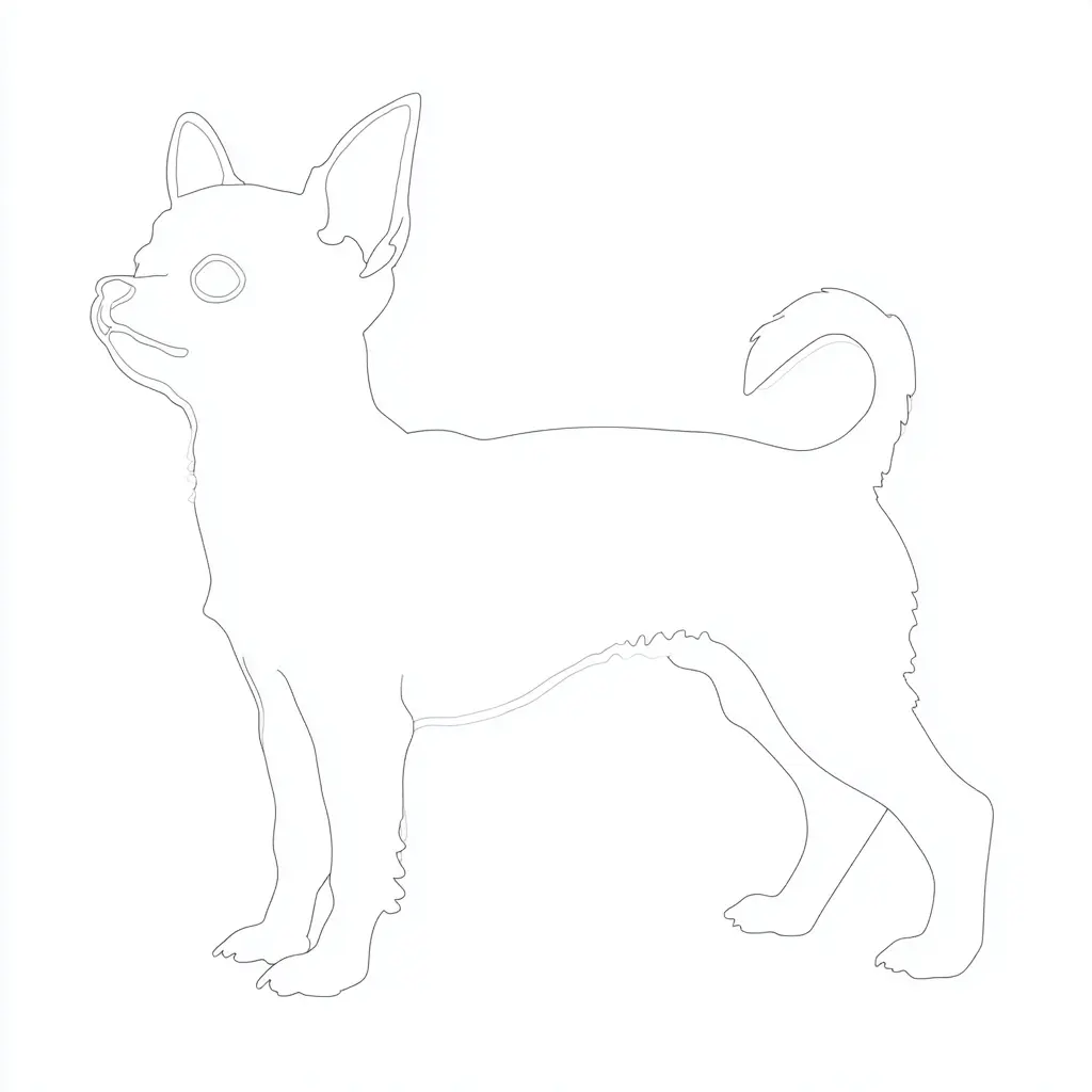 Dibujo de contorno suave de chihuahua para colorear Dibujo de contorno suave de chihuahua para colorear