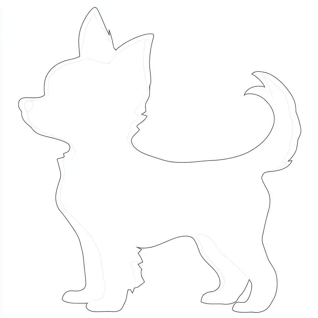 Dibujo de silueta de chihuahua para colorear Dibujo de silueta de chihuahua para colorear
