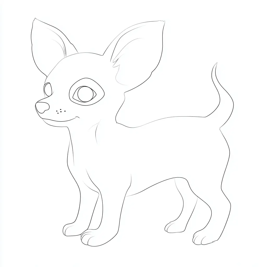 Dibujo de forma fina de chihuahua para colorear Dibujo de forma fina de chihuahua para colorear