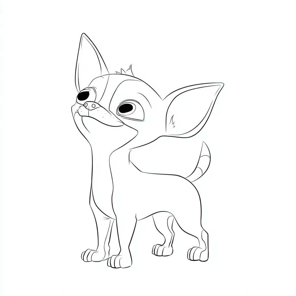 Dibujo de chihuahua infantil simple para colorear Dibujo de chihuahua infantil simple para colorear