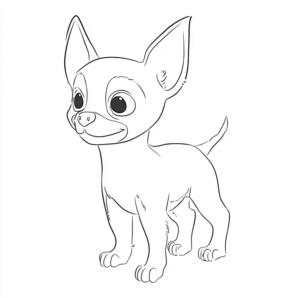 Dibujo de chihuahua de ojos grandes para colorear Dibujo de chihuahua de ojos grandes para colorear