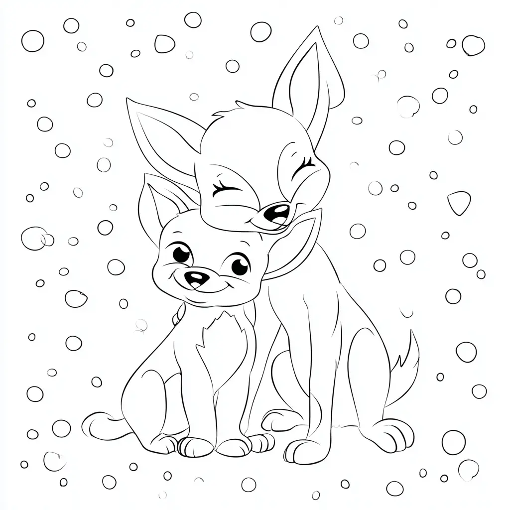 Dibujo de dos chihuahuas felices para colorear Dibujo de dos chihuahuas felices para colorear