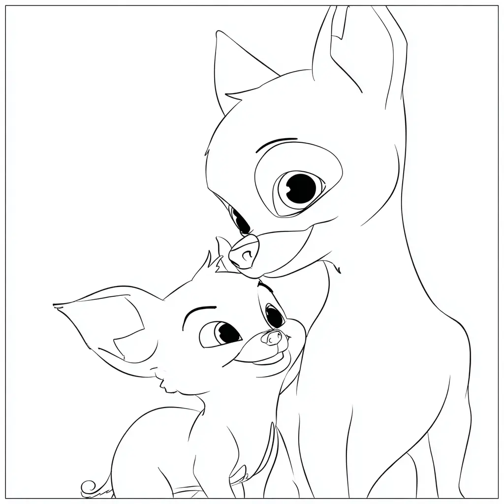 Dibujo de dos chihuahuas arte lineal para colorear Dibujo de dos chihuahuas arte lineal para colorear