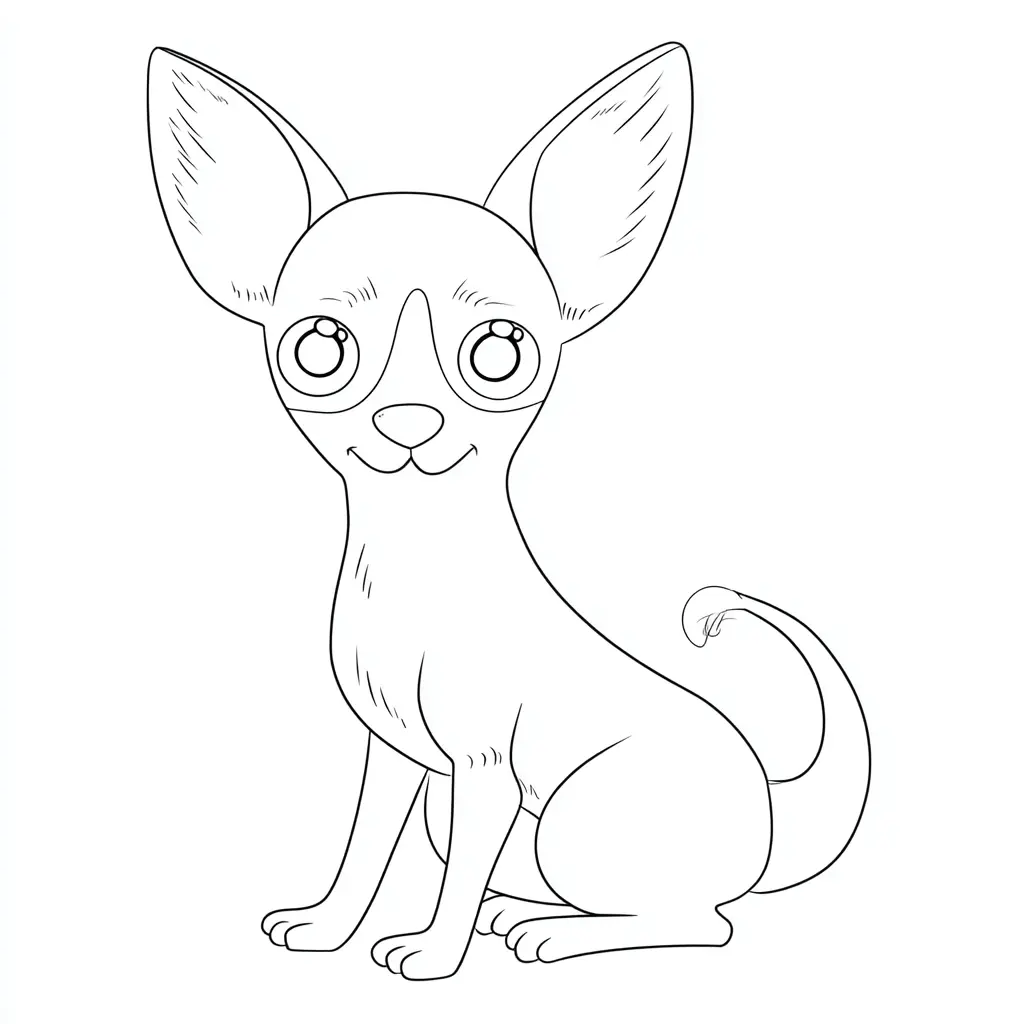 Dibujo de chihuahua cómico para colorear Dibujo de chihuahua cómico para colorear