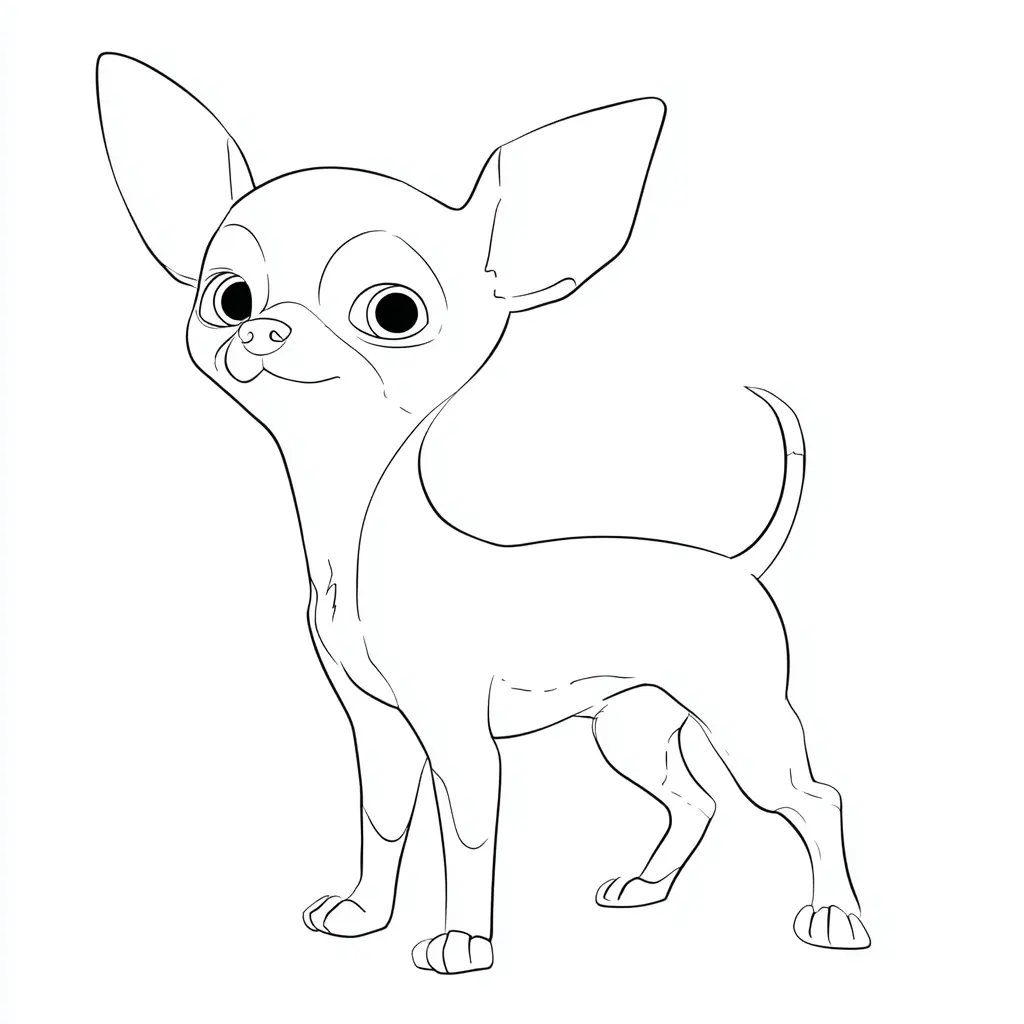 Dibujo de chihuahua arte lineal para colorear Dibujo de chihuahua arte lineal para colorear