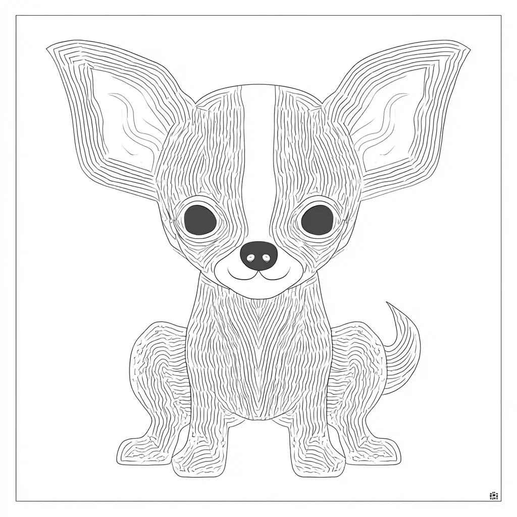 Dibujo de chihuahua zentangle para colorear Dibujo de chihuahua zentangle para colorear