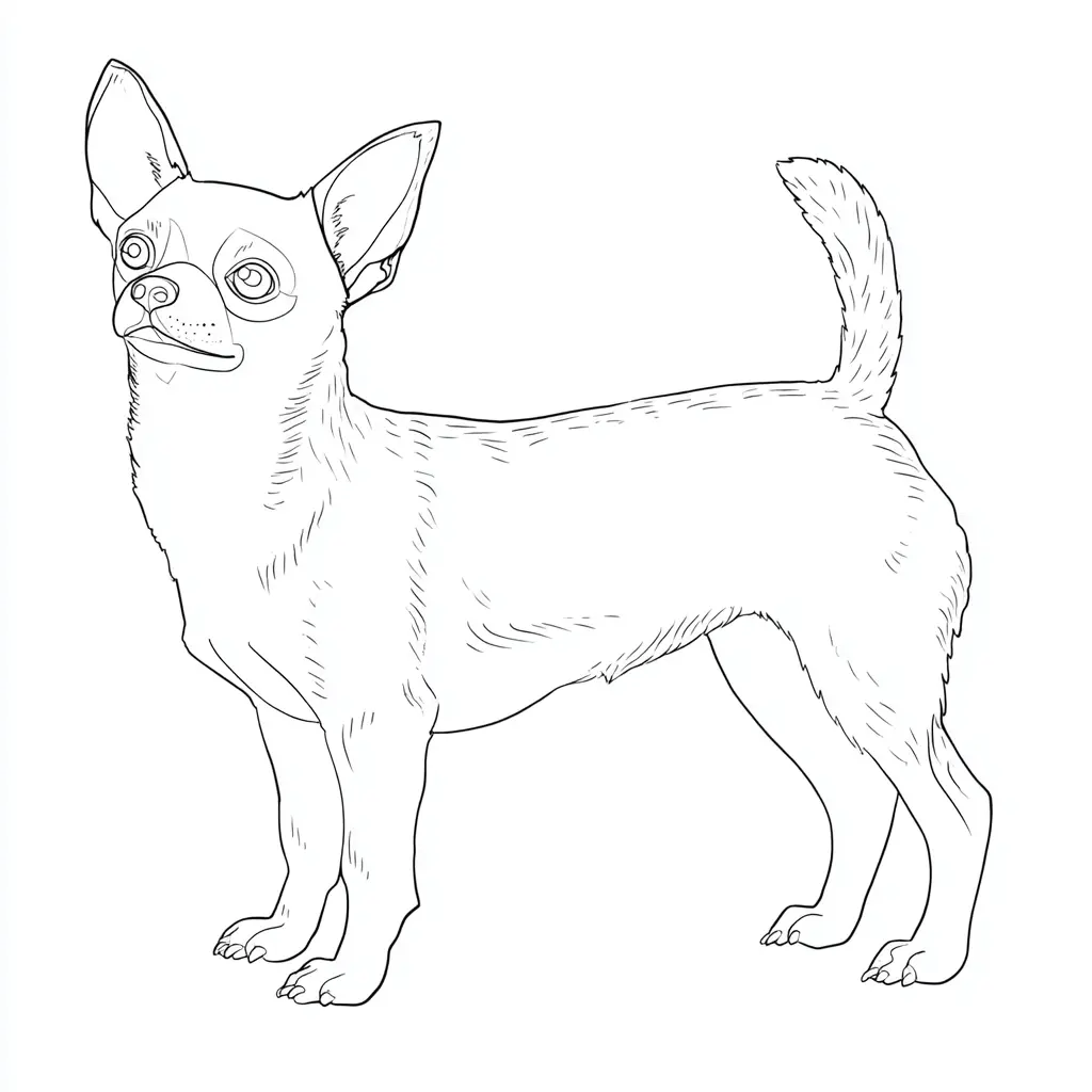 Dibujo de perfil de chihuahua con detalles para colorear Dibujo de perfil de chihuahua con detalles para colorear