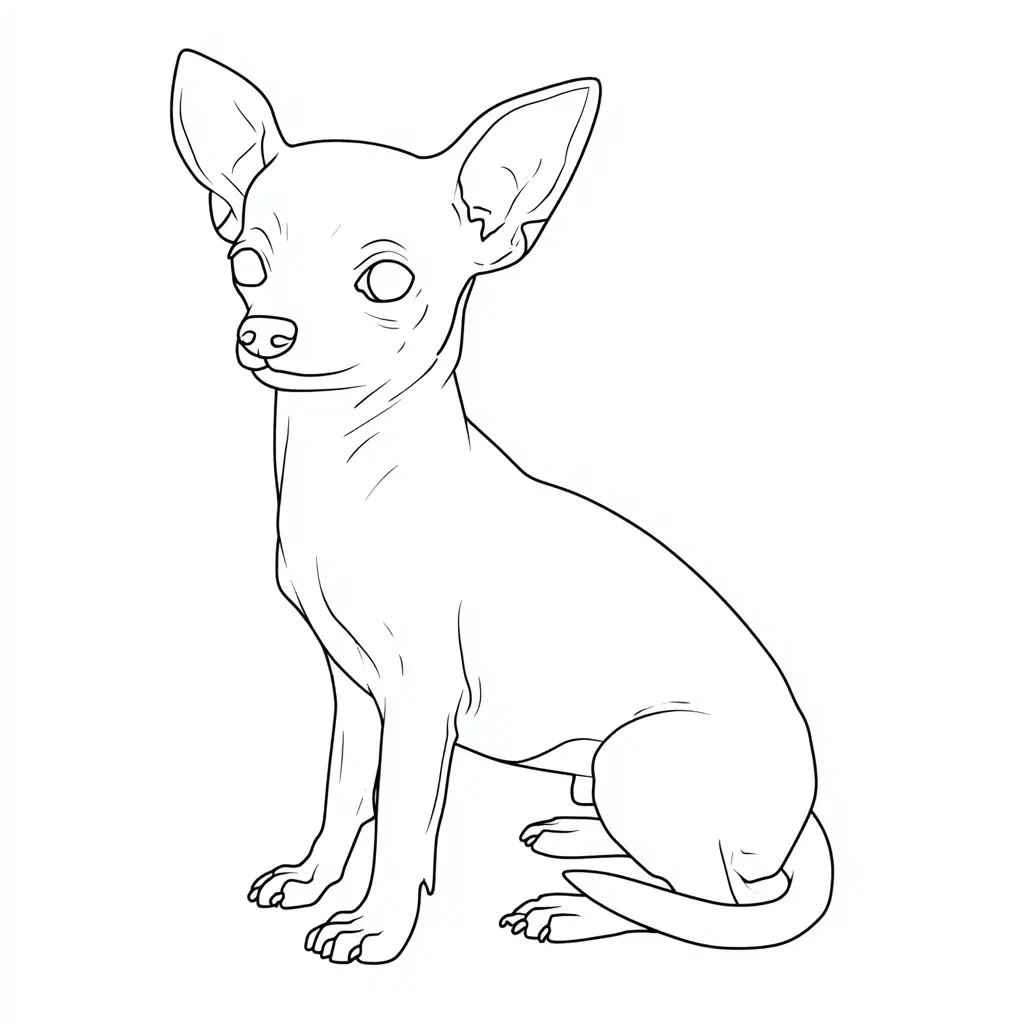 Dibujo de trazo de chihuahua sentado para colorear Dibujo de trazo de chihuahua sentado para colorear