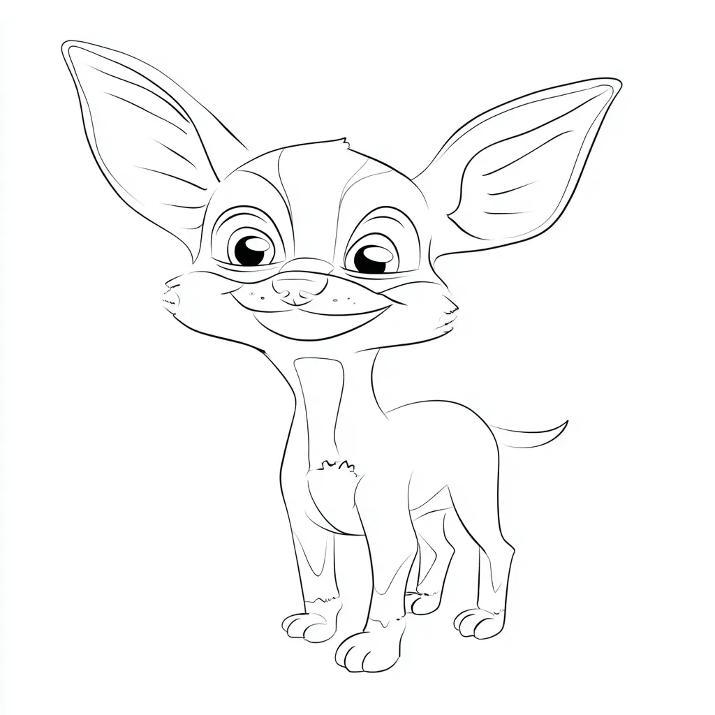 Dibujo de chihuahua caricaturesco para colorear Dibujo de chihuahua caricaturesco para colorear