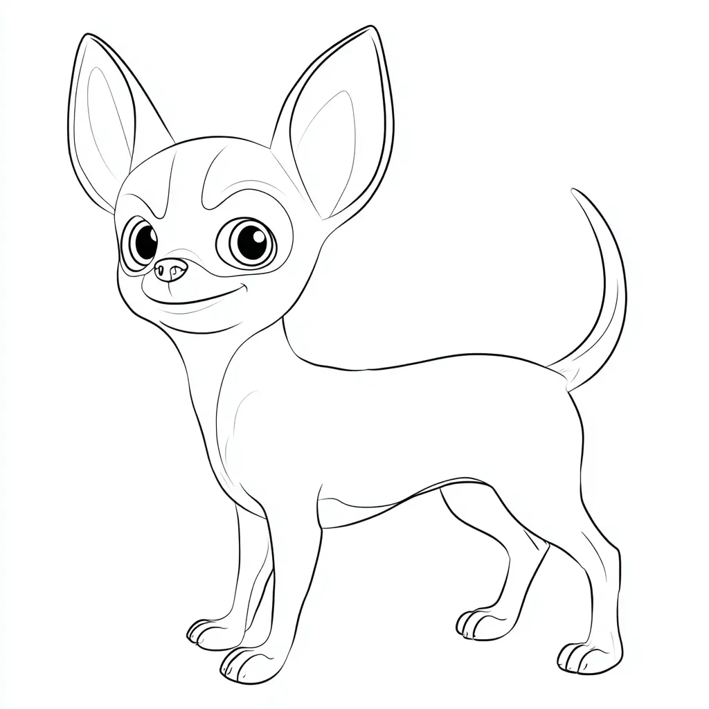 Dibujo de chihuahua de trazo limpio para colorear Dibujo de chihuahua de trazo limpio para colorear