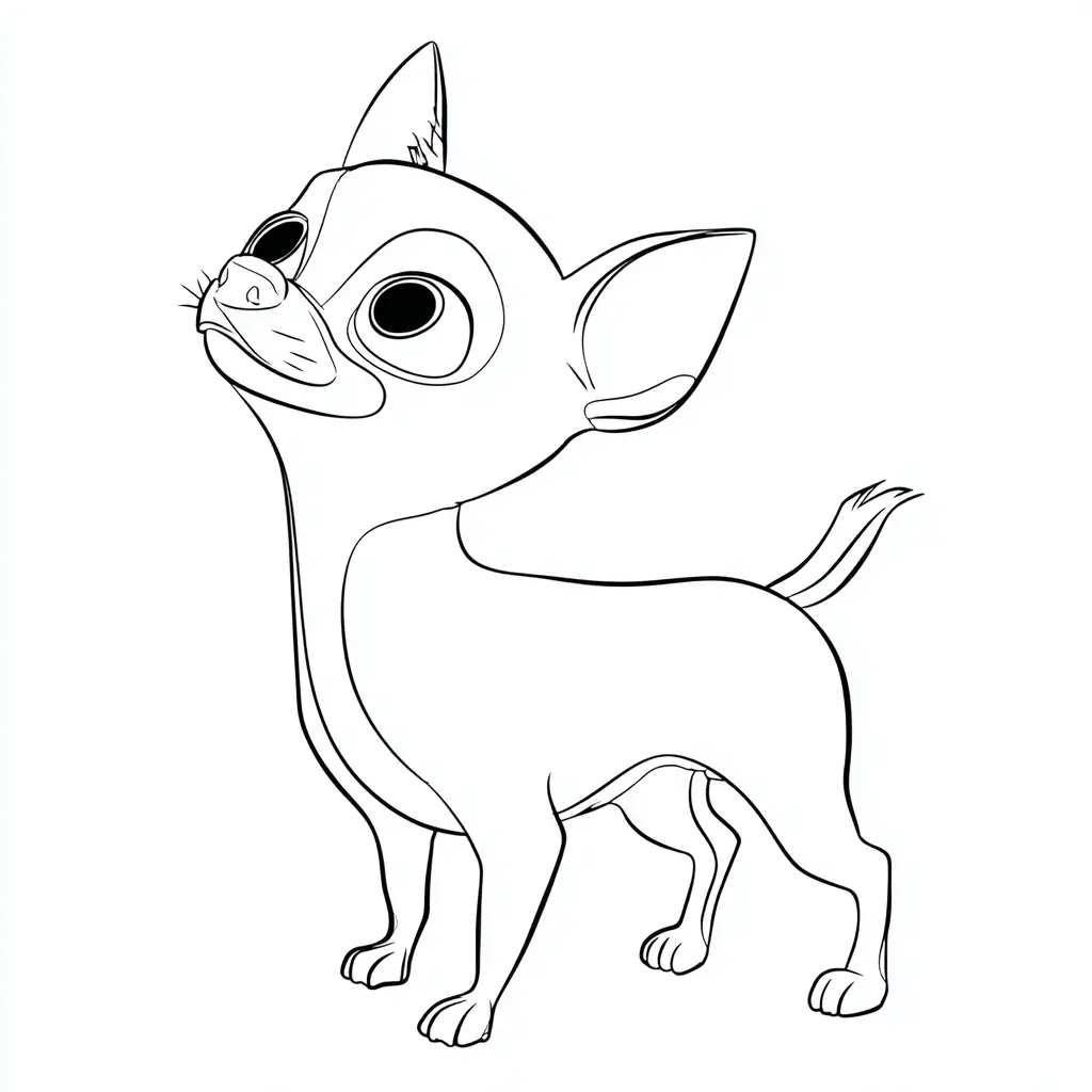Dibujo de chihuahua mirando al cielo para colorear Dibujo de chihuahua mirando al cielo para colorear