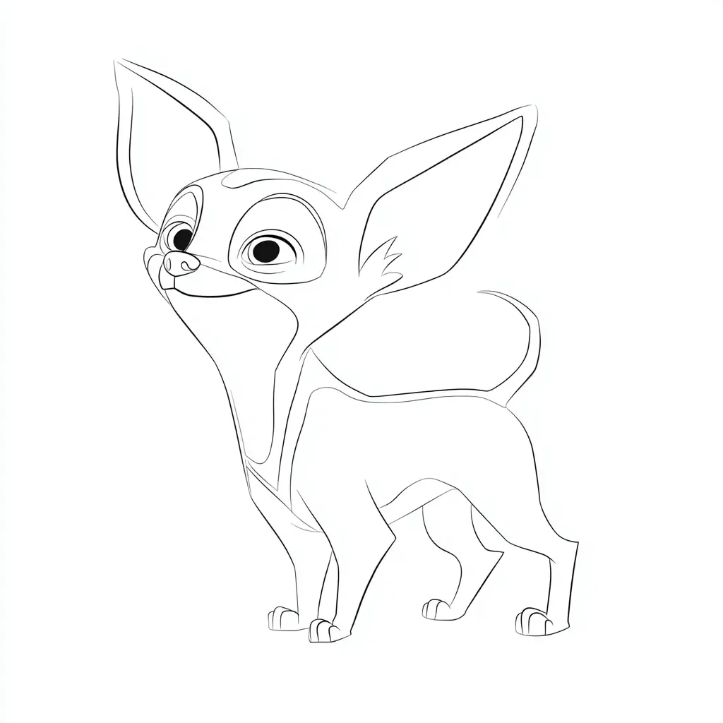 Dibujo de caricatura de chihuahua para colorear Dibujo de caricatura de chihuahua para colorear