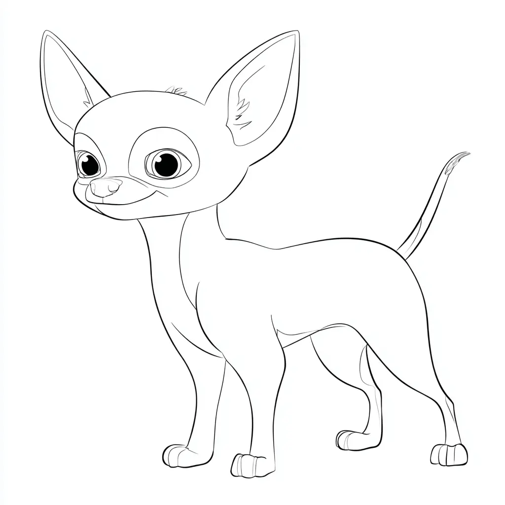 Dibujo de lindo chihuahua arte lineal para colorear Dibujo de lindo chihuahua arte lineal para colorear