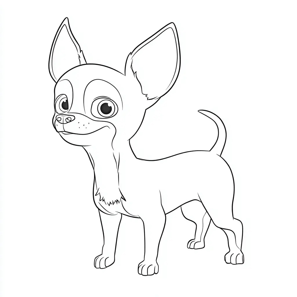 Dibujo de perrito chihuahua infantil para colorear Dibujo de perrito chihuahua infantil para colorear