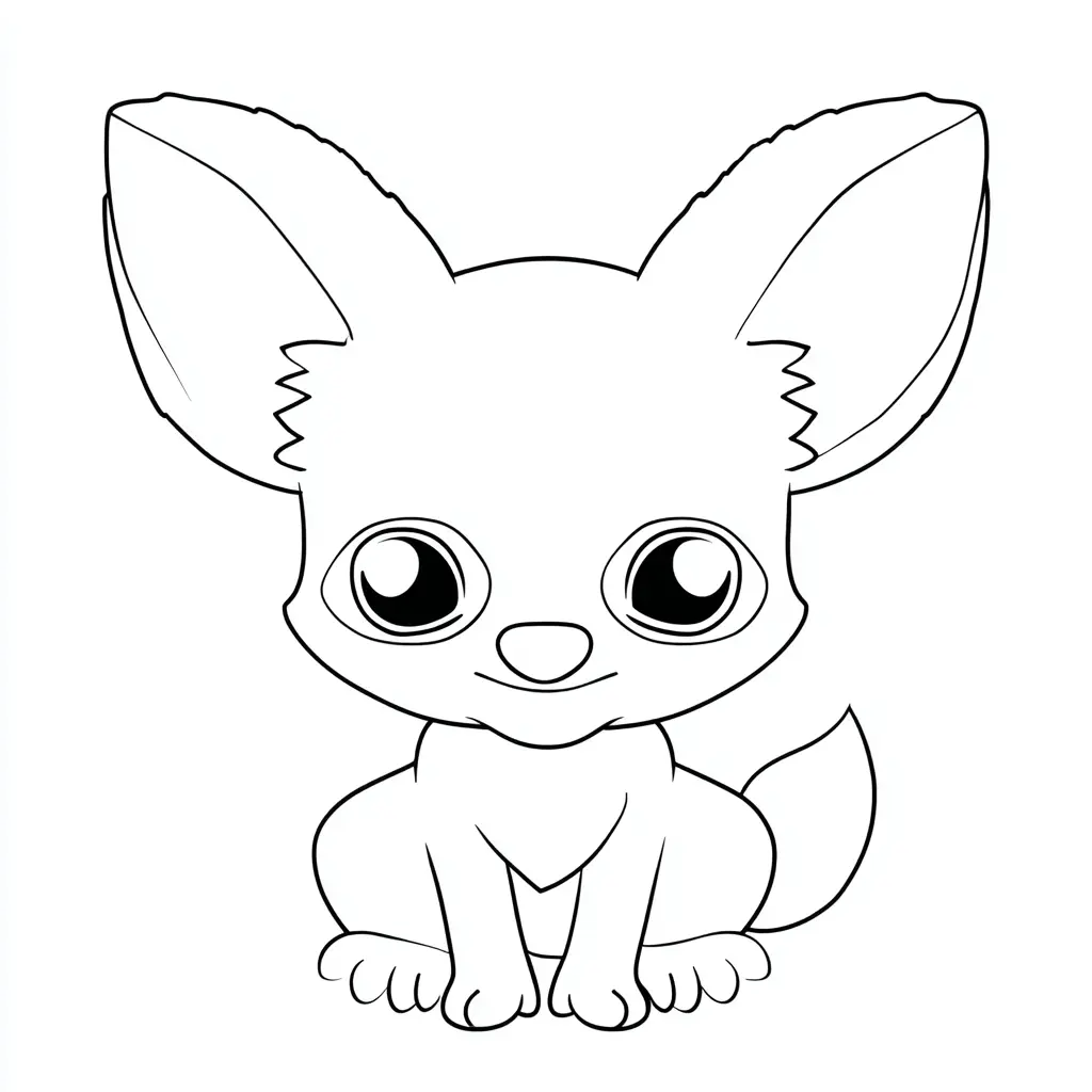 Dibujo de pose de chihuahua chibi para colorear Dibujo de pose de chihuahua chibi para colorear