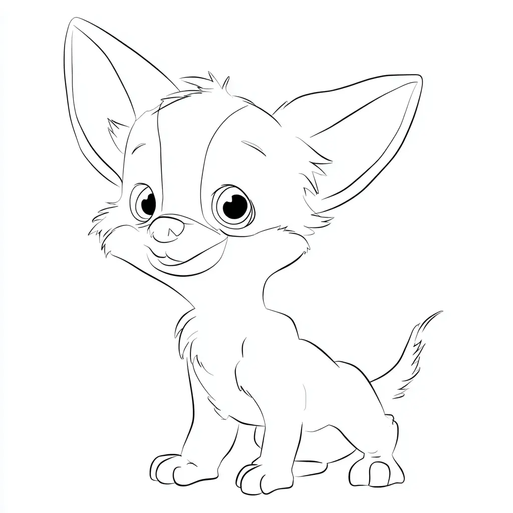 Dibujo de pequeño chihuahua cartoon para colorear Dibujo de pequeño chihuahua cartoon para colorear