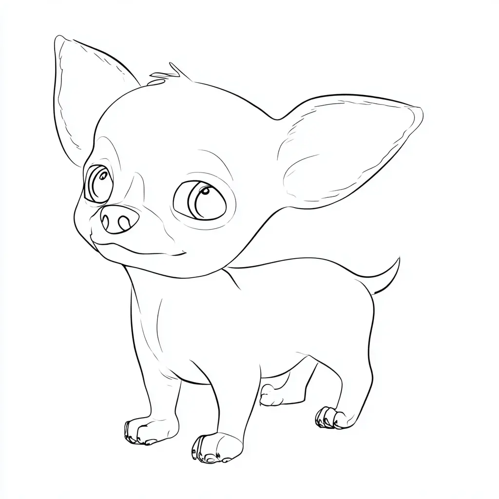 Dibujo de chihuahua fácil para colorear Dibujo de chihuahua fácil para colorear
