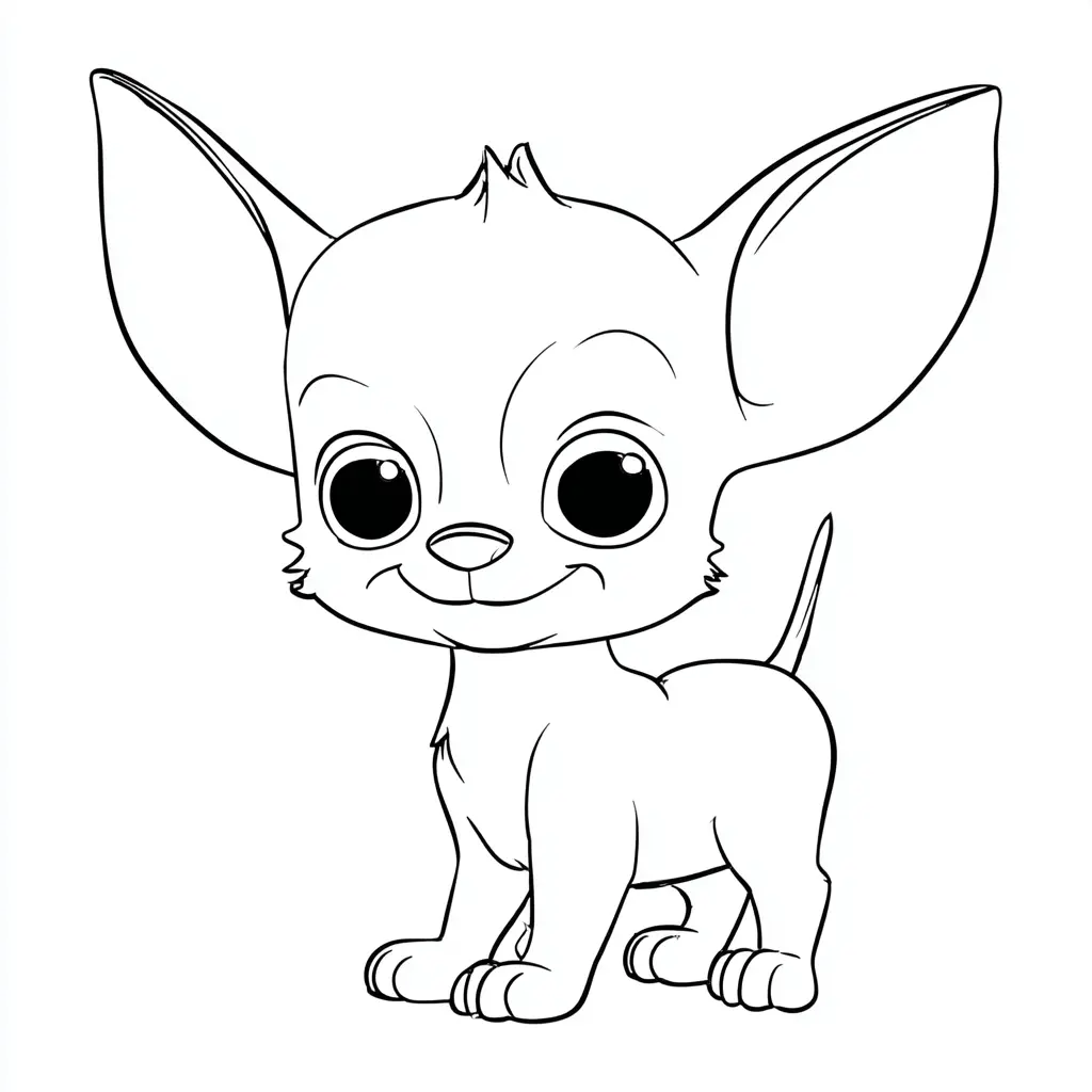 Dibujo de chihuahua estilo chibi para colorear Dibujo de chihuahua estilo chibi para colorear