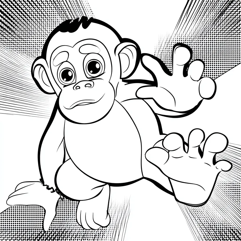 Dibujo de chimpancé artístico para colorear Dibujo de chimpancé artístico para colorear