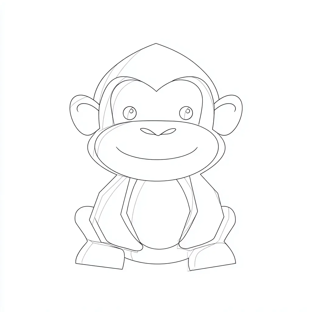 Dibujo de chimpancé geométrico para colorear Dibujo de chimpancé geométrico para colorear