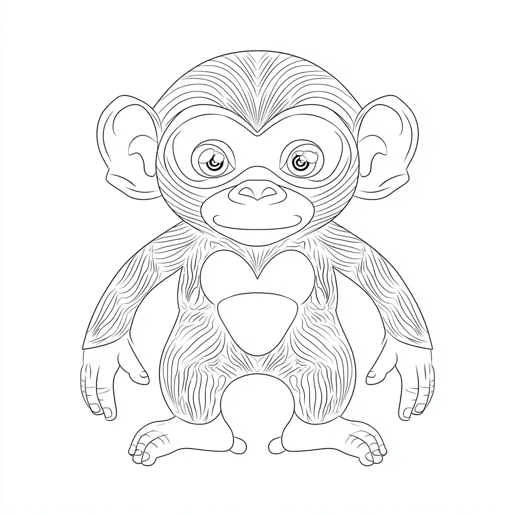 Dibujo de chimpancé zen para colorear Dibujo de chimpancé zen para colorear